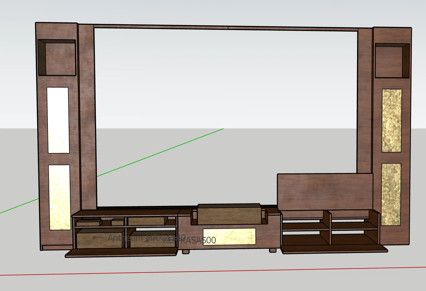 Kustom Made design drawing for a Hisense L9Q ultra-short-throw cinema installation