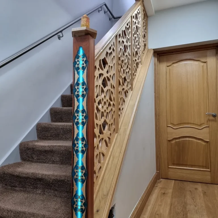 Custom CNC-Carved Staircase Balustrade