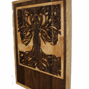 elysian whisper: spirit of the forest wood carving | kustom made