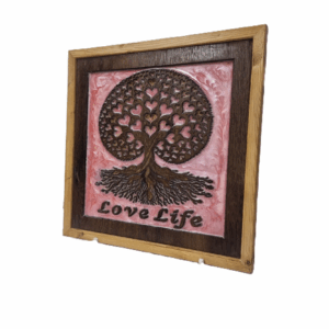 Love Life tree of life wall art viewed from right angle